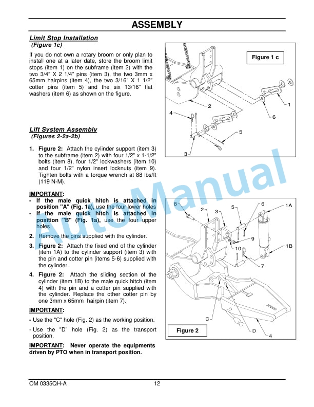 New Holland Quick Hitch - Subframe - Mid PTO Drive Kit Operation and Maintenance Manual 87050073 3 New Holland Quick Hitch - Subframe - Mid PTO Drive Kit Operation and Maintenance Manual 87050073-3