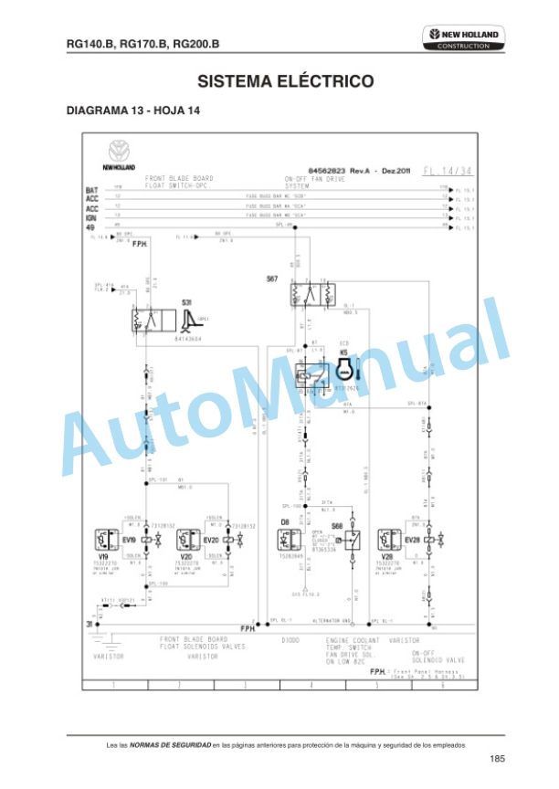 New Holland RG140.B, RG170.B, RG200.B VHP Tier 3 Motor Grader Operation and Maintenance Manual 84498217 5 New Holland RG140.B, RG170.B, RG200.B VHP Tier 3 Motor Grader Operation and Maintenance Manual 84498217 - Image 5