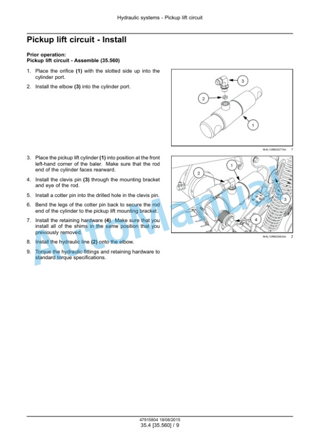 New Holland Roll-Belt 150, Roll-Belt 180 Round Baler Service Manual 47915804 2 New Holland Roll-Belt 150, Roll-Belt 180 Round Baler Service Manual 47915804 - Image 2