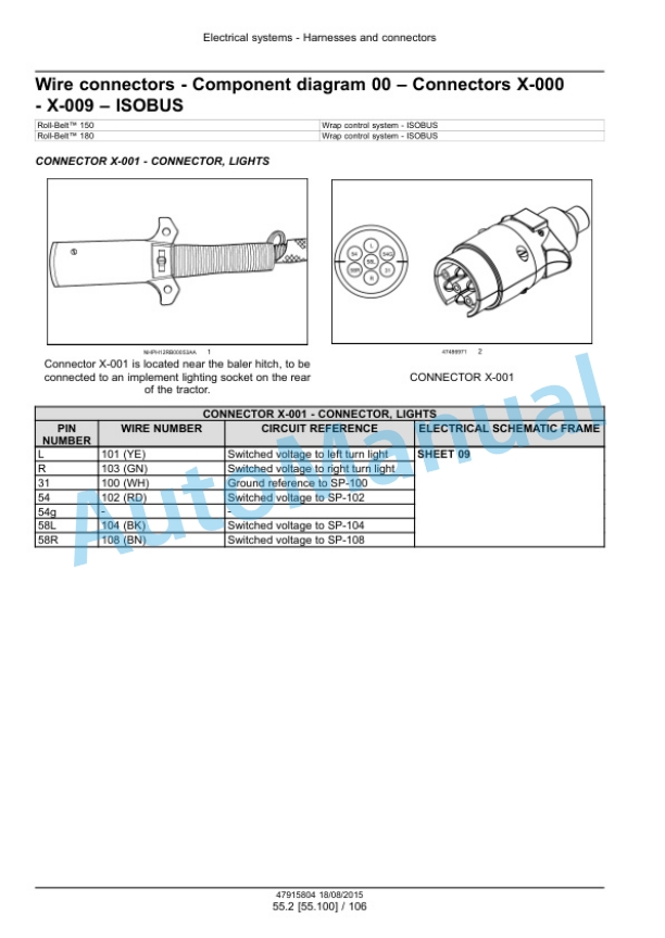New Holland Roll-Belt 150, Roll-Belt 180 Round Baler Service Manual 47915804 3 New Holland Roll-Belt 150, Roll-Belt 180 Round Baler Service Manual 47915804 - Image 3