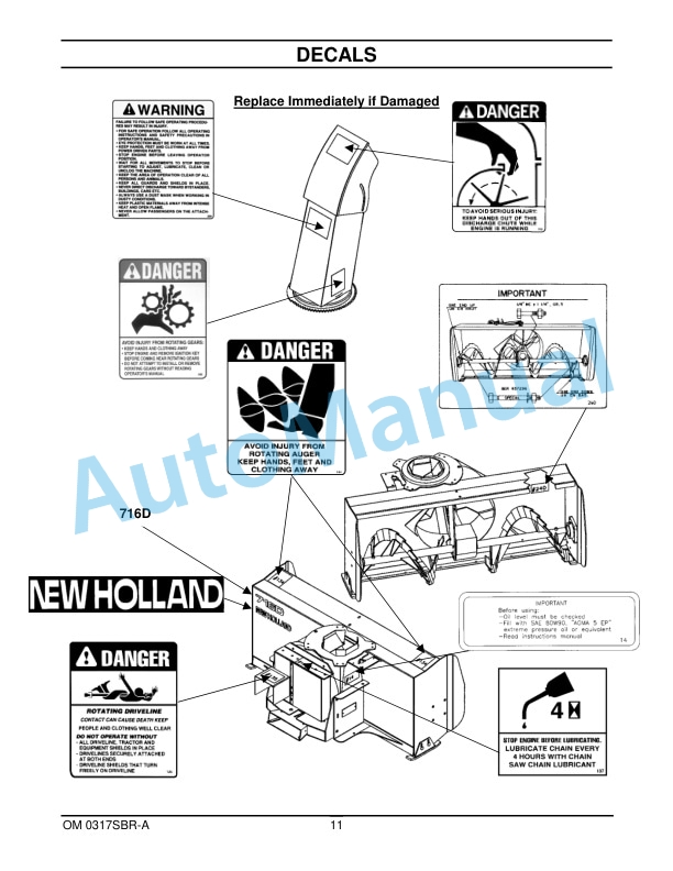 New Holland Snowblower Rear Package - 51, 63 Snowblower Head Operation and Maintenance Manual 87026635 3 New Holland Snowblower Rear Package - 51, 63 Snowblower Head Operation and Maintenance Manual 87026635-3