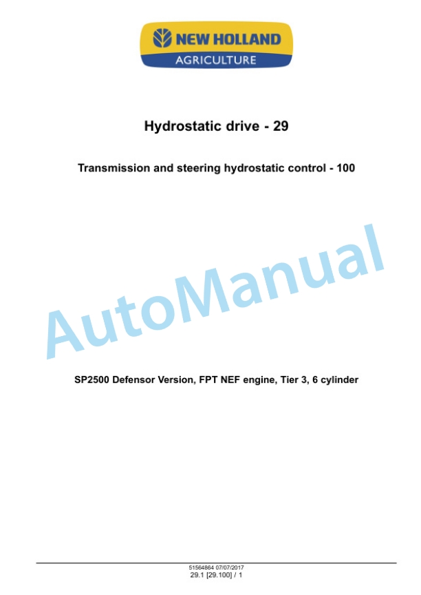 New Holland SP2500 Defensor Service Manual 51564864 2 New Holland SP2500 Defensor Service Manual 51564864 - Image 2