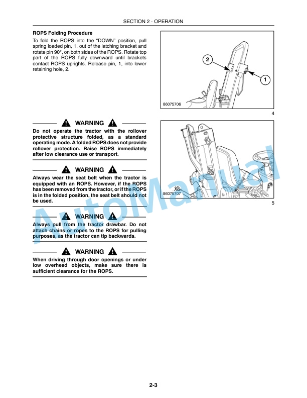 New Holland T1110, 230GM Tractor Operation and Maintenance Manual 87722411 2 New Holland T1110, 230GM Tractor Operation and Maintenance Manual 87722411-2