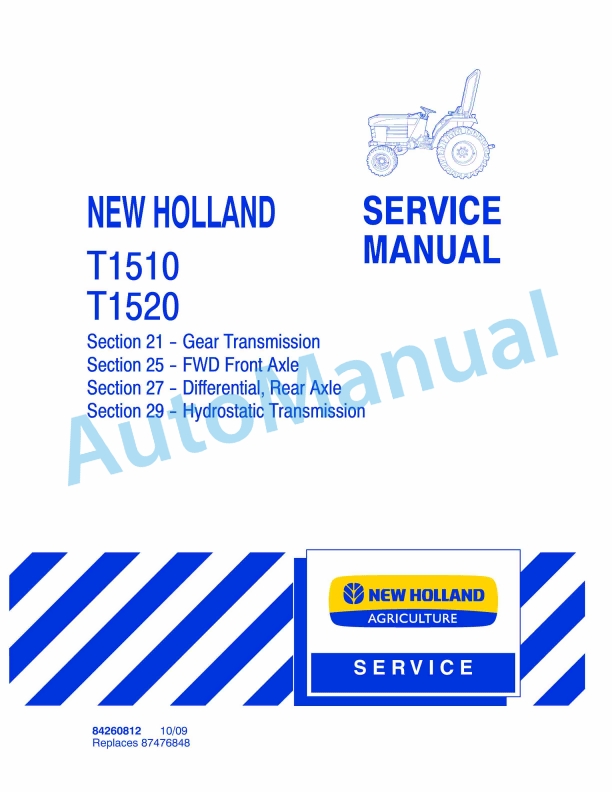 New Holland T1510, T1520 Tractor Service Manual 84260812
