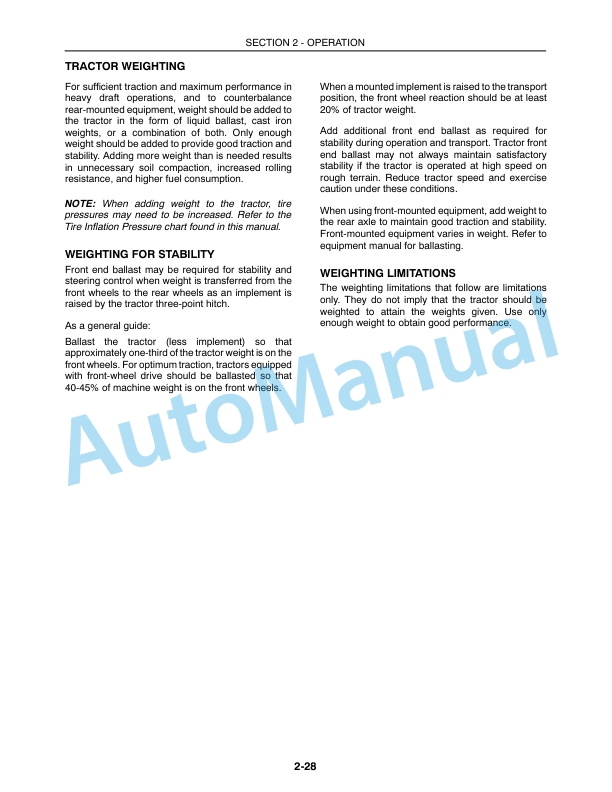 New Holland T2310, T2320, T2330 Tractor Operation and Maintenance Manual 87395020 3 New Holland T2310, T2320, T2330 Tractor Operation and Maintenance Manual 87395020 - Image 3
