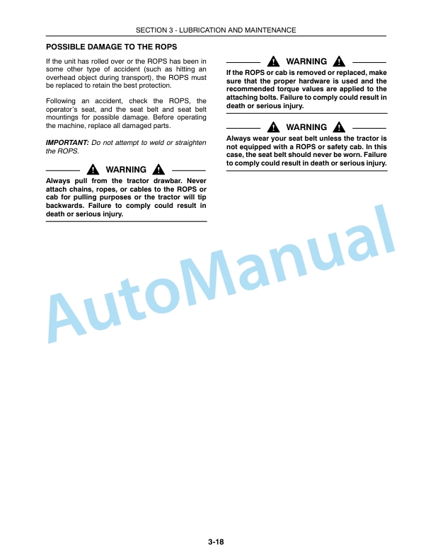 New Holland T2310, T2320, T2330 Tractor Operation and Maintenance Manual 87395020 4 New Holland T2310, T2320, T2330 Tractor Operation and Maintenance Manual 87395020 - Image 4