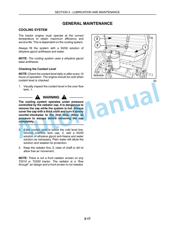 New Holland T2310, T2320 With Cab Tractor Operation and Maintenance Manual 87721385 4 New Holland T2310, T2320 With Cab Tractor Operation and Maintenance Manual 87721385 - Image 4