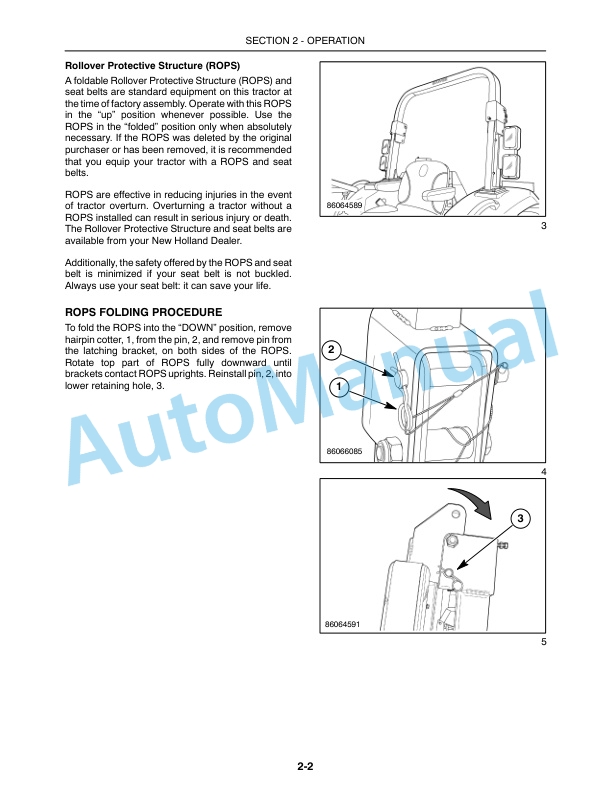 Alternative view of New Holland T2410, T2420 Tractor Operation and Maintenance Manual 87356067