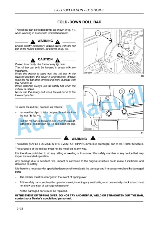 New Holland T3010, T3020, T3030, T3040 Tractor Operation and Maintenance Manual 87290735 4 New Holland T3010, T3020, T3030, T3040 Tractor Operation and Maintenance Manual 87290735-4