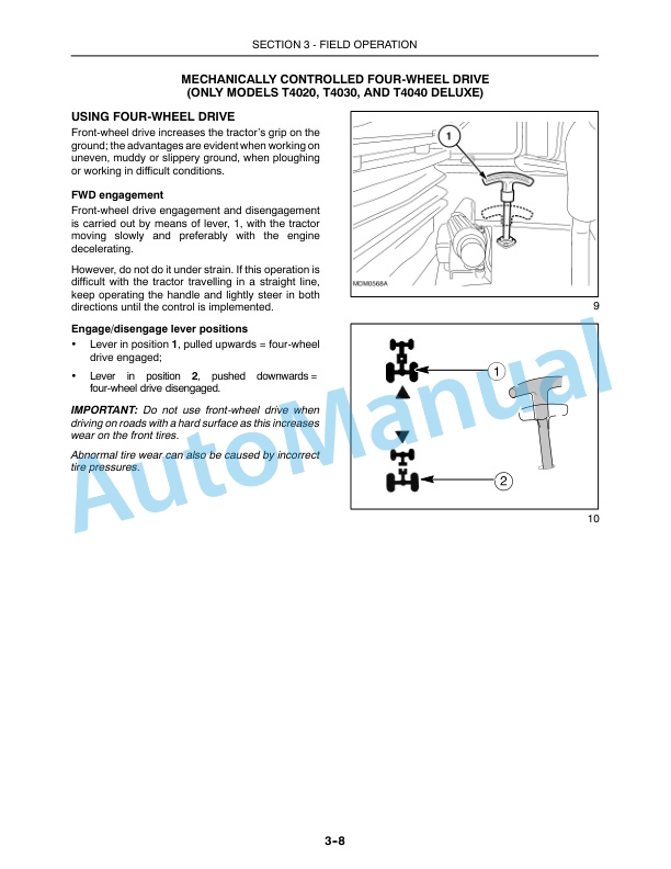 New Holland T4020, T4030, T4040, T4050 Deluxe - Supersteer Tractor Operation and Maintenance Manual 84131272 3 New Holland T4020, T4030, T4040, T4050 Deluxe - Supersteer Tractor Operation and Maintenance Manual 84131272 - Image 3