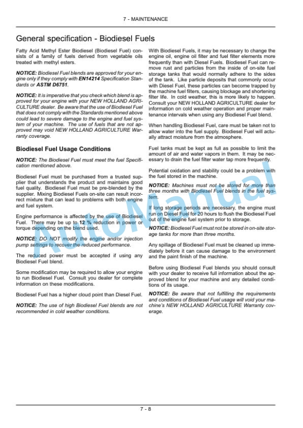 New Holland T4030F, T4040F, T4050F, T4060F Tractor Operation and Maintenance Manual 84515592-4