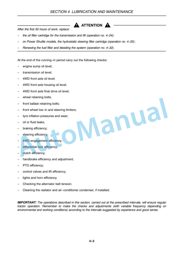 New Holland T4030F, T4040F, T4050F Tractor Operation and Maintenance Manual 84162782 4 New Holland T4030F, T4040F, T4050F Tractor Operation and Maintenance Manual 84162782 - Image 4