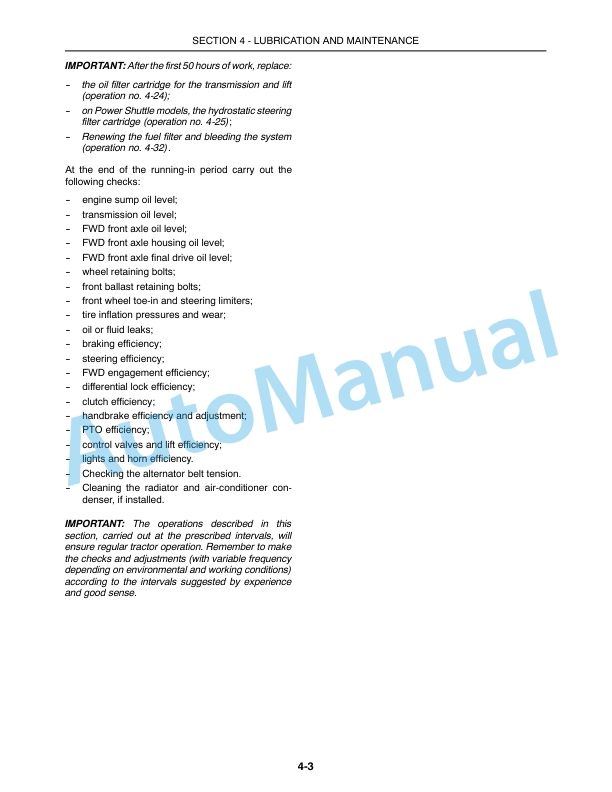 New Holland T4030F, T4040F, T4050F Tractor Operation and Maintenance Manual 87484916 4 New Holland T4030F, T4040F, T4050F Tractor Operation and Maintenance Manual 87484916 - Image 4