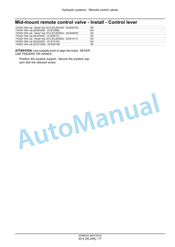 New Holland T4030V, T4040V, T4050V, T4060V Tier 3 Tractor Service Manual 48048525 3 New Holland T4030V, T4040V, T4050V, T4060V Tier 3 Tractor Service Manual 48048525 - Image 3