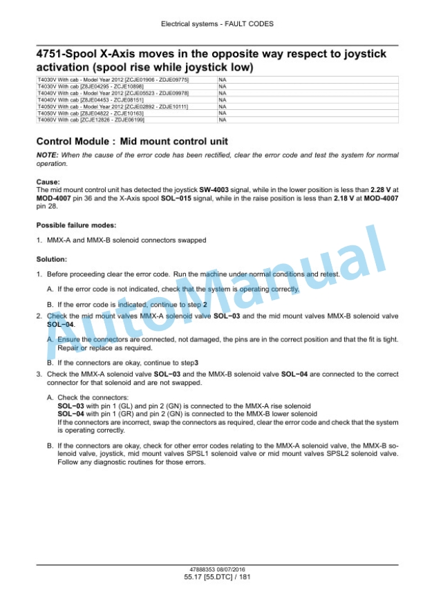 New Holland T4030V, T4040V, T4050V, T4060V Tier 3 Tractor Service Manual 48048531 3 New Holland T4030V, T4040V, T4050V, T4060V Tier 3 Tractor Service Manual 48048531 - Image 3