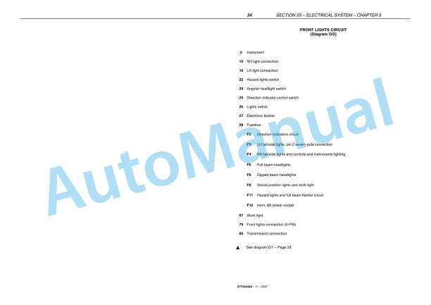 New Holland T4040, T4050 Tractor Service Manual 87744428A 5 New Holland T4040, T4050 Tractor Service Manual 87744428A - Image 5