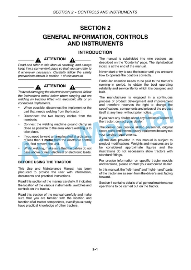 New Holland T4.55, T4.65, T4.75 PowerStar Series Tractor Operation and Maintenance Manual 84343404 2 New Holland T4.55, T4.65, T4.75 PowerStar Series Tractor Operation and Maintenance Manual 84343404-2