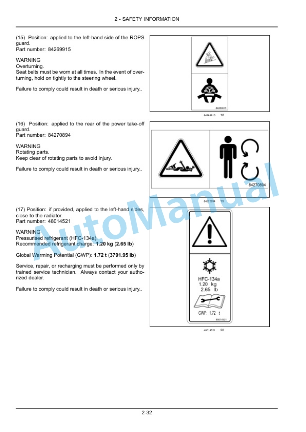 New Holland T4.65V, T4.75V, T4.85V, T4.95V, T4.105V Tractor Operation and Maintenance Manual 48077130 2 New Holland T4.65V, T4.75V, T4.85V, T4.95V, T4.105V Tractor Operation and Maintenance Manual 48077130-2