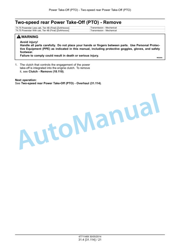 New Holland T4.75 PowerStar Tier 4B Final Tractor Service Manual 47712632 5 New Holland T4.75 PowerStar Tier 4B Final Tractor Service Manual 47712632 - Image 5