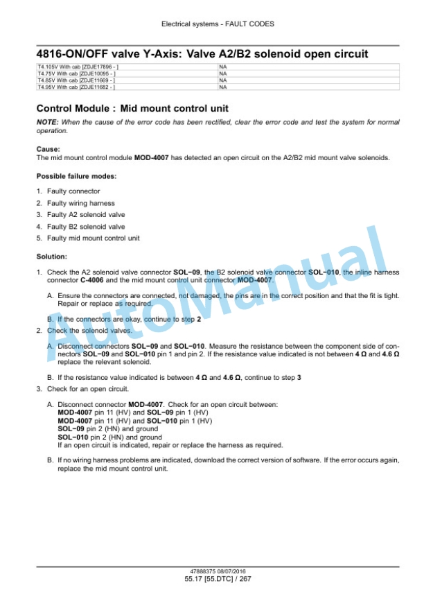 New Holland T4.75V, T4.85V, T4.95V, T4.105V Tier 3 Tractor Service Manual 48038301 4 New Holland T4.75V, T4.85V, T4.95V, T4.105V Tier 3 Tractor Service Manual 48038301 - Image 4