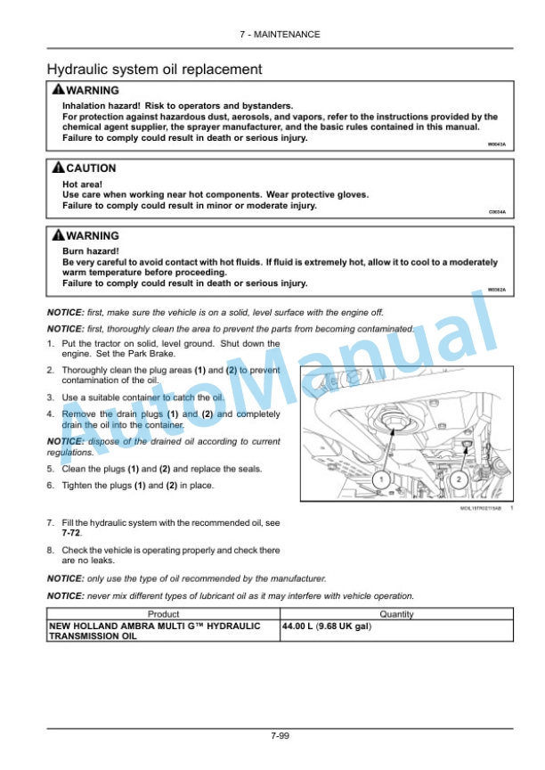 New Holland T4.80F, T4.90F, T4.100F, T4.110F Tractor Operation and Maintenance Manual 47847495 5 New Holland T4.80F, T4.90F, T4.100F, T4.110F Tractor Operation and Maintenance Manual 47847495-5