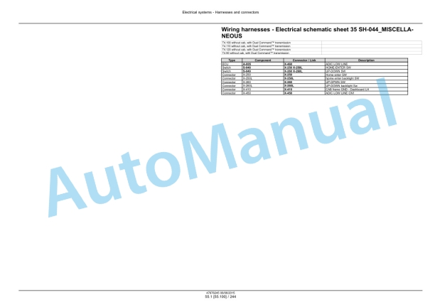 New Holland T4.90, T4.100, T4.110, T4.120 Tier 4B Final Tractor Service Manual 47899696-5