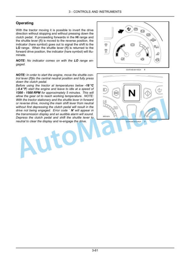 New Holland T5040, T5050, T5060, T5070 Tractor Operation and Maintenance Manual 47771224-3
