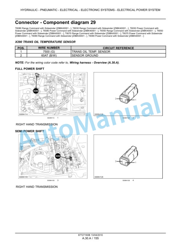 New Holland T6030, T6050, T6070, T6080, T6090 Power Command - Range Command Tractor Service Manual 87727160B 3 New Holland T6030, T6050, T6070, T6080, T6090 Power Command - Range Command Tractor Service Manual 87727160B-3