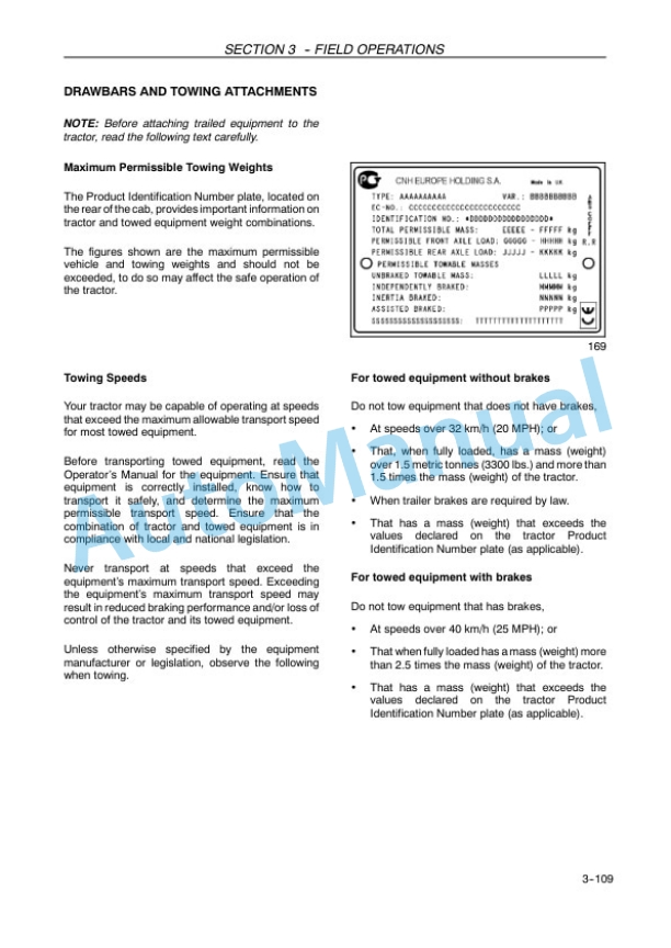 New Holland T6030, T6050, T6070, T6080, T6090 Rage Command - Power Command Tractor Operation and Maintenance Manual 47770776 4 New Holland T6030, T6050, T6070, T6080, T6090 Rage Command - Power Command Tractor Operation and Maintenance Manual 47770776-4