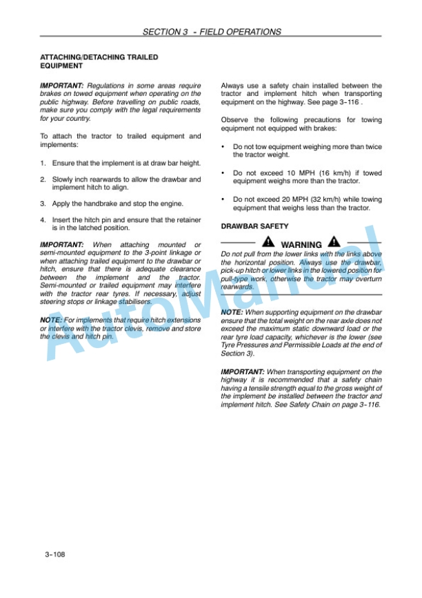 New Holland T6030, T6050, T6070, T6080, T6090 Range Command, Power Command Tractor Operation and Maintenance Manual 84268326 4 New Holland T6030, T6050, T6070, T6080, T6090 Range Command, Power Command Tractor Operation and Maintenance Manual 84268326 - Image 4