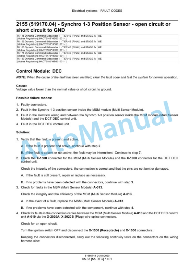 New Holland T6.125, T6.145, T6.155, T6.160, T6.165, T6.175, T6.180 Dynamic Command - Auto Command Stage IV Tractor Service Manual 51666744 4 New Holland T6.125, T6.145, T6.155, T6.160, T6.165, T6.175, T6.180 Dynamic Command - Auto Command Stage IV Tractor Service Manual 51666744 - Image 4