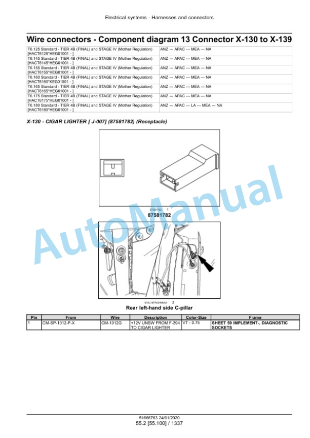 New Holland T6.125, T6.145, T6.155, T6.160, T6.165, T6.175, T6.180 Dynamic Command - Auto Command Tier 4B Final Tractor Service Manual 51666763 3 New Holland T6.125, T6.145, T6.155, T6.160, T6.165, T6.175, T6.180 Dynamic Command - Auto Command Tier 4B Final Tractor Service Manual 51666763 - Image 3