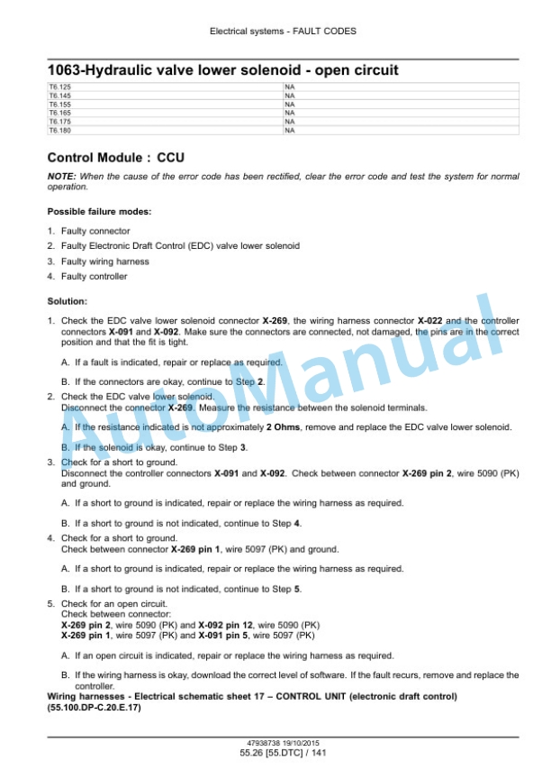 New Holland T6.125, T6.145, T6.155, T6.165, T6.175, T6.180 Auto Command Tier 4B Final Tractor Service Manual 47951301 3 New Holland T6.125, T6.145, T6.155, T6.165, T6.175, T6.180 Auto Command Tier 4B Final Tractor Service Manual 47951301-3