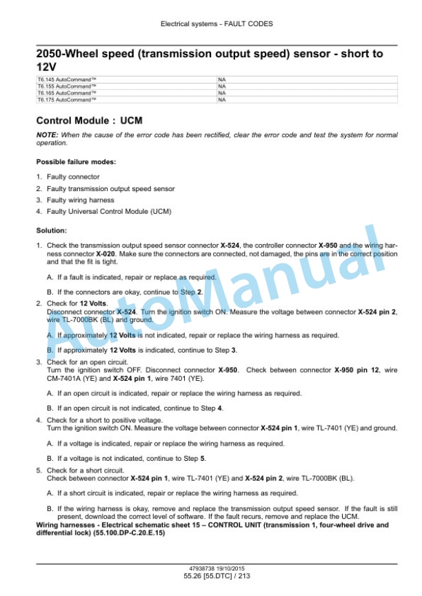 New Holland T6.125, T6.145, T6.155, T6.165, T6.175, T6.180 Auto Command Tier 4B Final Tractor Service Manual 47951301 4 New Holland T6.125, T6.145, T6.155, T6.165, T6.175, T6.180 Auto Command Tier 4B Final Tractor Service Manual 47951301-4