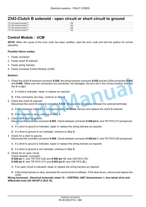 New Holland T6.125, T6.145, T6.155, T6.165, T6.175, T6.180 Auto Command Tier 4B Final Tractor Service Manual 47951301 5 New Holland T6.125, T6.145, T6.155, T6.165, T6.175, T6.180 Auto Command Tier 4B Final Tractor Service Manual 47951301-5