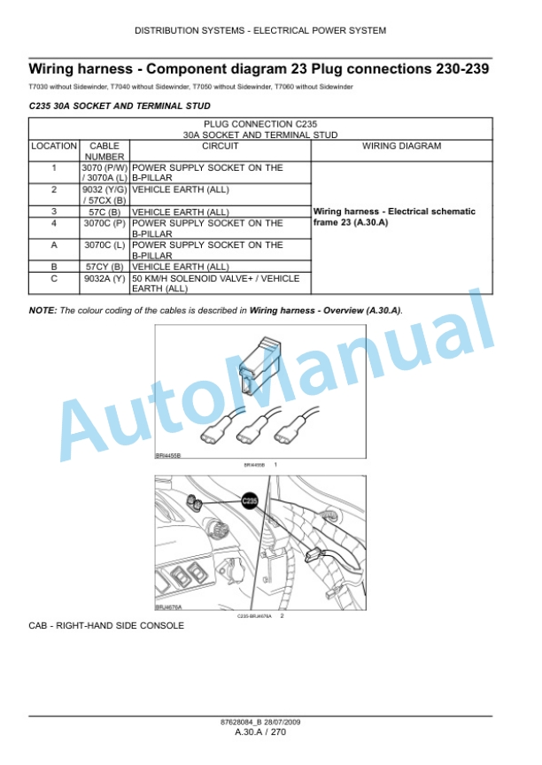 New Holland T7030, T7040, T7050, T7060 Tractor Service Manual 87628084B 2 New Holland T7030, T7040, T7050, T7060 Tractor Service Manual 87628084B-2