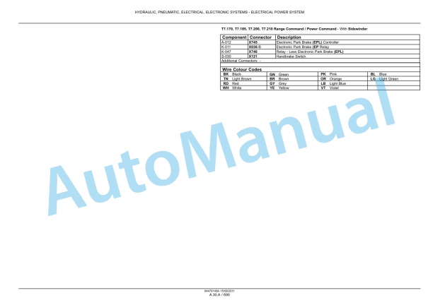 New Holland T7.170, T7.185, T7.200, T7.210 Tractor Service Manual 84561159 5 New Holland T7.170, T7.185, T7.200, T7.210 Tractor Service Manual 84561159-5