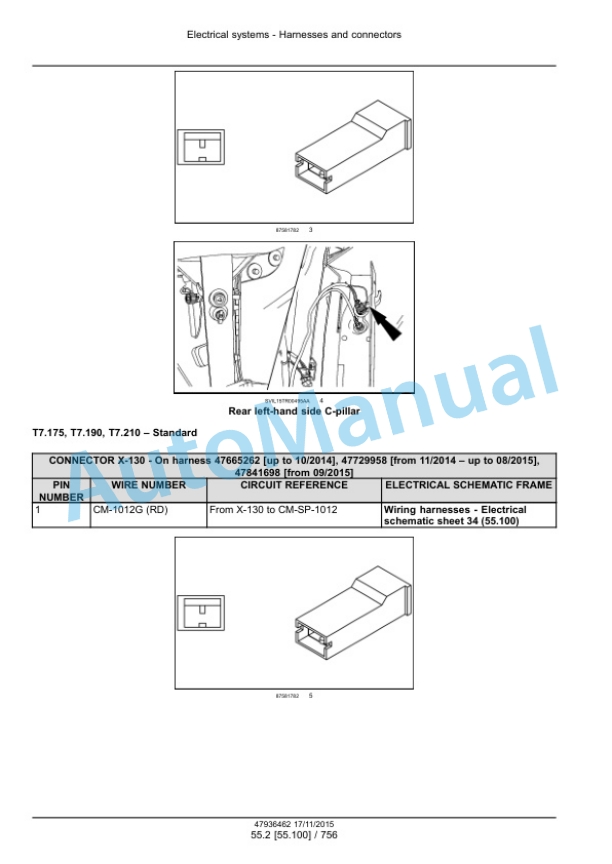 New Holland T7.175, T7.190, T7.210, T7.225 Auto Command Tier 4B Final Tractor Service Manual 47969480 5 New Holland T7.175, T7.190, T7.210, T7.225 Auto Command Tier 4B Final Tractor Service Manual 47969480-5