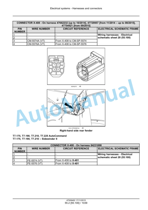 New Holland T7.175, T7.190, T7.210, T7.225 Auto Command Tier 4B Final Tractor Service Manual 47969481 4 New Holland T7.175, T7.190, T7.210, T7.225 Auto Command Tier 4B Final Tractor Service Manual 47969481-4