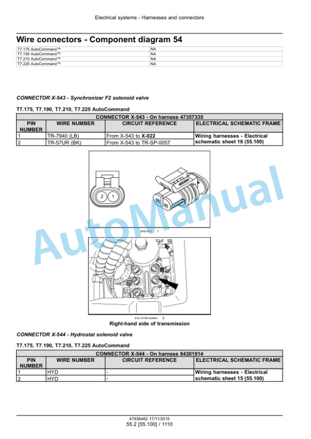 New Holland T7.175, T7.190, T7.210, T7.225 Auto Command Tier 4B Final Tractor Service Manual 47969481 5 New Holland T7.175, T7.190, T7.210, T7.225 Auto Command Tier 4B Final Tractor Service Manual 47969481-5