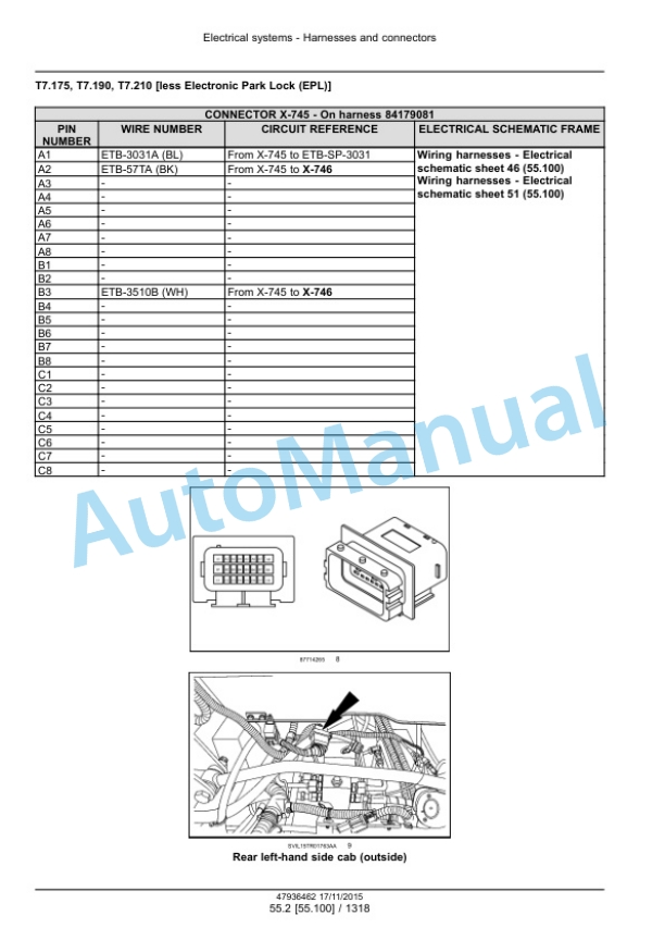 New Holland T7.175, T7.190, T7.210, T7.225 Auto Command Tier 4B Final Tractor Service Manual 47969482 3 New Holland T7.175, T7.190, T7.210, T7.225 Auto Command Tier 4B Final Tractor Service Manual 47969482-3