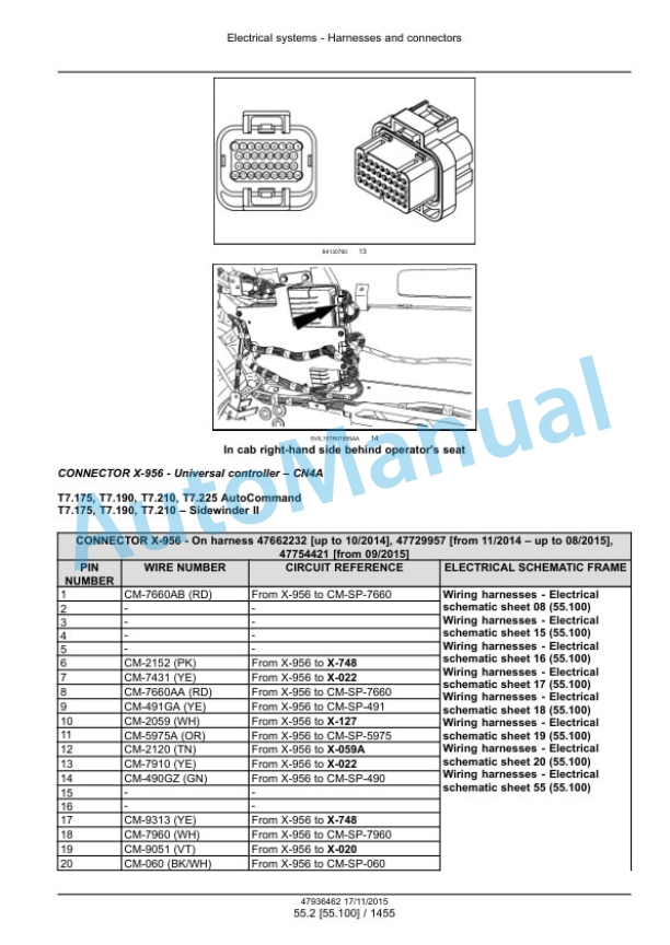 New Holland T7.175, T7.190, T7.210, T7.225 Auto Command Tier 4B Final Tractor Service Manual 47969482 5 New Holland T7.175, T7.190, T7.210, T7.225 Auto Command Tier 4B Final Tractor Service Manual 47969482-5