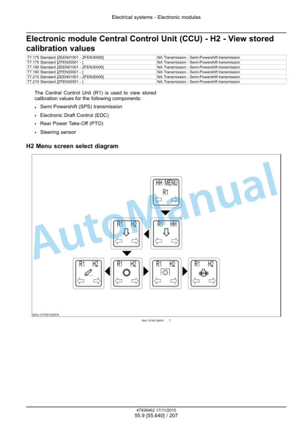 New Holland T7.175, T7.190, T7.210, T7.225 Auto Command Tier 4B Final Tractor Service Manual 47969483 5 New Holland T7.175, T7.190, T7.210, T7.225 Auto Command Tier 4B Final Tractor Service Manual 47969483-5
