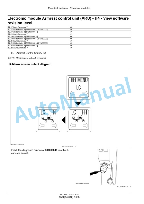 New Holland T7.175, T7.190, T7.210, T7.225 Auto Command Tier 4B Final Tractor Service Manual 47969484 2 New Holland T7.175, T7.190, T7.210, T7.225 Auto Command Tier 4B Final Tractor Service Manual 47969484-2