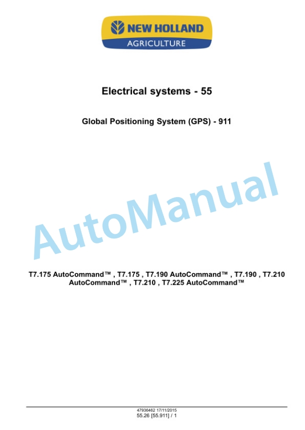New Holland T7.175, T7.190, T7.210, T7.225 Auto Command Tier 4B Final Tractor Service Manual 47969485 5 New Holland T7.175, T7.190, T7.210, T7.225 Auto Command Tier 4B Final Tractor Service Manual 47969485 - Image 5