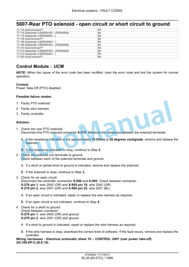 New Holland T7.175, T7.190, T7.210, T7.225 Auto Command Tier 4B Final Tractor Service Manual 47969488 5 New Holland T7.175, T7.190, T7.210, T7.225 Auto Command Tier 4B Final Tractor Service Manual 47969488-5
