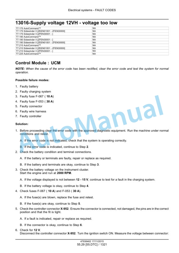 New Holland T7.175, T7.190, T7.210, T7.225 Auto Command Tier 4B Final Tractor Service Manual 47969489 3 New Holland T7.175, T7.190, T7.210, T7.225 Auto Command Tier 4B Final Tractor Service Manual 47969489-3