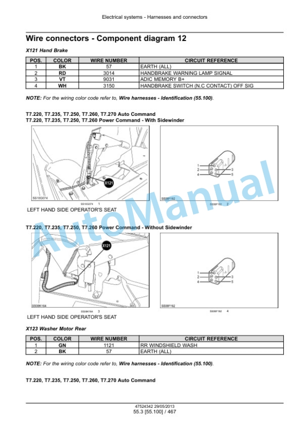 New Holland T7.220, T7.235, T7.250, T7.260, T7.270 Auto Command - Power Command Tractor Service Manual 47567523 3 New Holland T7.220, T7.235, T7.250, T7.260, T7.270 Auto Command - Power Command Tractor Service Manual 47567523-3