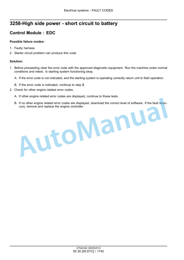 New Holland T7.220, T7.235, T7.250, T7.260, T7.270 Auto Command - Power Command Tractor Service Manual 47567532-2