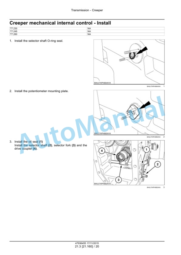 New Holland T7.230, T7.245, T7.260, T7.270 Auto Command Tier 4B Final Tractor Service Manual 47985249 3 New Holland T7.230, T7.245, T7.260, T7.270 Auto Command Tier 4B Final Tractor Service Manual 47985249 - Image 3